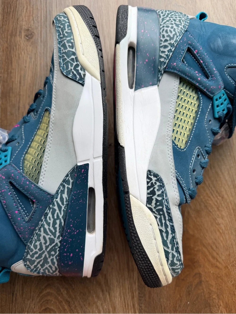 NIKE JORDAN | Spizike Space Blue | Elephant Print High Tops | Retro Shoes